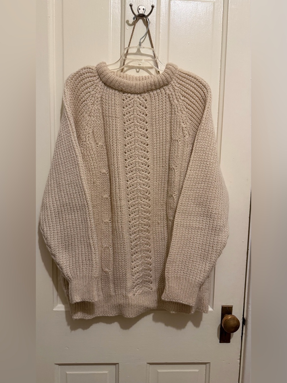 Vintage British Highland Chunky Wool Cable Knit Sweater Men’s L